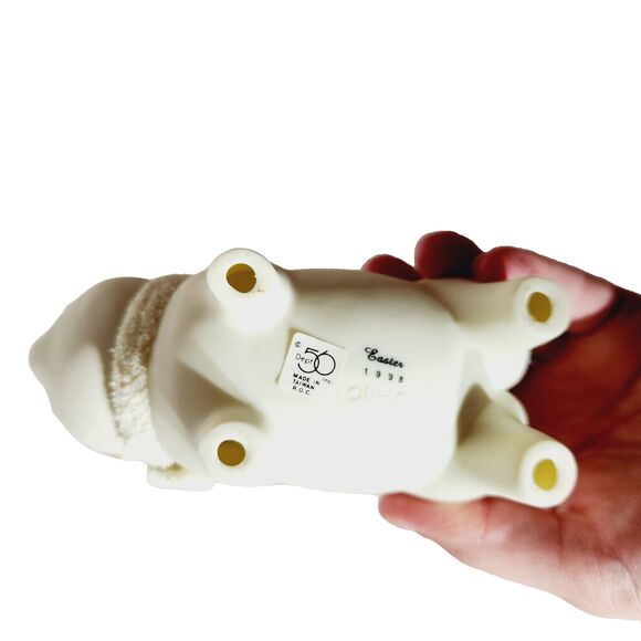 Department 56 Snowbunnies Pig Easter Farm Vtg Figurine 90's White 23773 - Picture 8 of 9